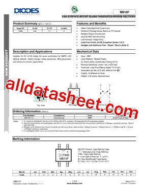 MB10F-13 Datasheet(PDF) - Diodes Incorporated