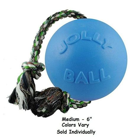 Jolly Ball Romp-N-Roll Dog Toys Rope Floating Water Tug Colors Vary ...