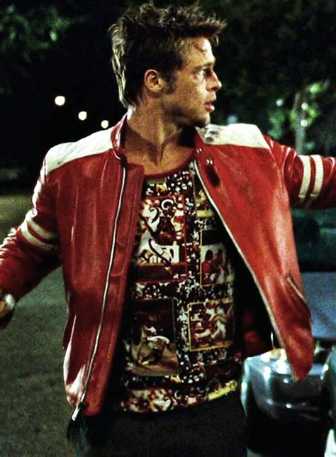 Fight Club Tyler Durden Mayhem Red Leather Jacket