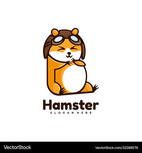 Logo hamster simple mascot style Royalty Free Vector Image