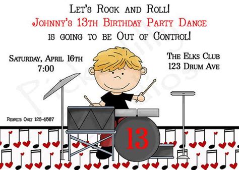 drum party | Let's Party!!! | Pinterest | Rock Bands, Birthday Party Invitations and Party ...