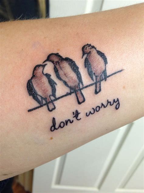 Three little birds tattoo | Bob Marley tattoo (Love the simple wording ...