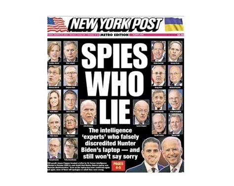 NY Post Calls Out the 51 Former Senior Intelligence Officials including Former CIA Chiefs Who ...