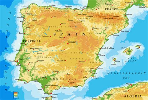 Iberian Peninsula Physical Map
