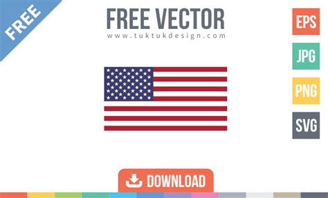 American Flag USA icon free vector image ~ TukTuk Design