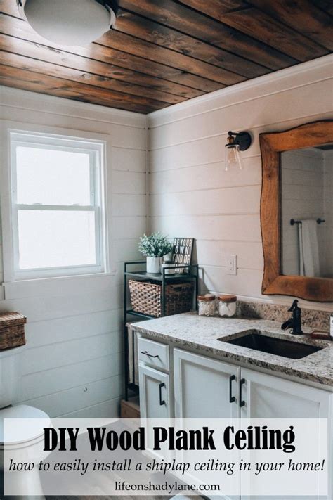 DIY Wood Plank Ceiling - Life on Shady Lane | Wood plank ceiling, Plank ...