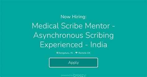 Medical Scribe Mentor - Asynchronous Scribing Experienced - India at DeliverHealth