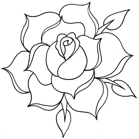 Images For > Traditional Rose Line Drawing | Flower drawing, Roses ...