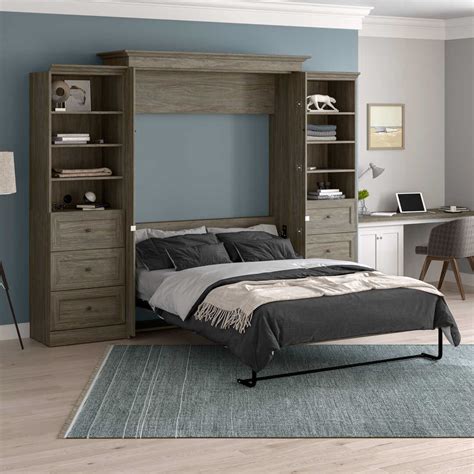 Versatile Queen Murphy Bed with Closet Storage (115W) | Bestar