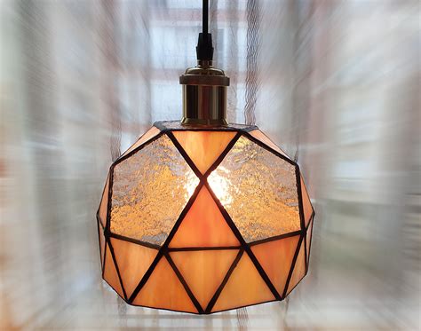 Stained Glass Geometric Ceiling Lamp Bedroom Light Glass - Etsy Israel | Geometric ceiling lamp ...