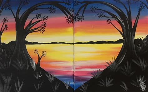 Lovely Lake Sunset - Couples Set! - Saturday, August 31, 2019 - Painting with a Twist Kalamazoo ...