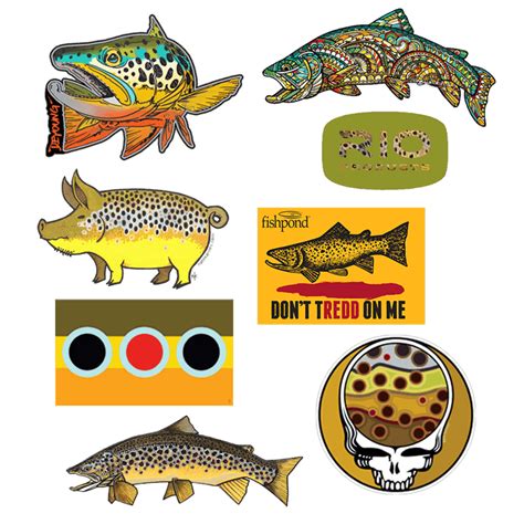 * Brown Trout Pack * - Fly Fishing Stickers and Decals