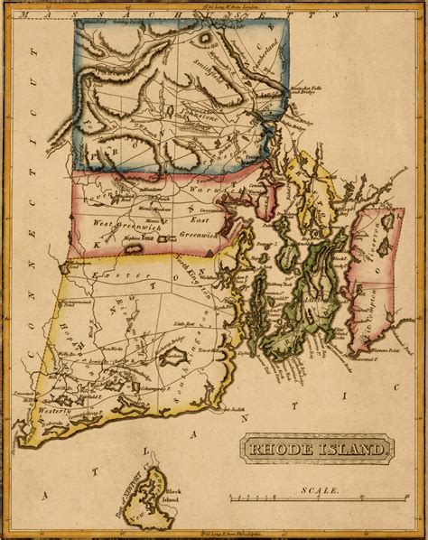 Colonial Map Of Rhode Island - Island Maps