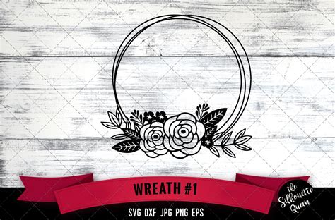 Floral Wreath 1 Svg Cut File (406103) | SVGs | Design Bundles