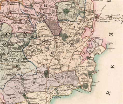 Wiltshire Map Map of the county of Wilts : from an actual | Etsy