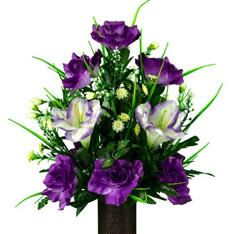 Sympathy Silks Artificial Cemetery Flowers - Realistic - Outdoor Grave ...