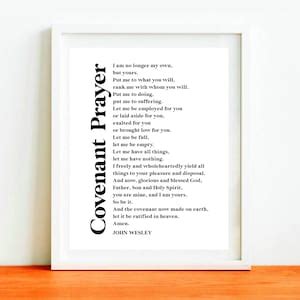 Covenant Prayer Printable, John Wesley, Bible Verse, Christian, Positive Print, Boho Quote ...