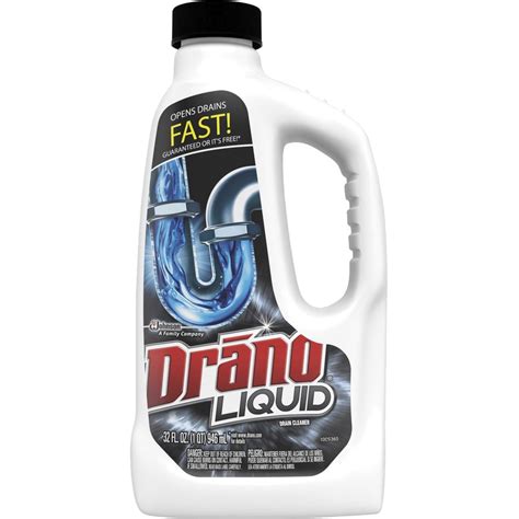 Drano Liquid Drain Cleaner - Liquid - 32 fl oz (1 quart) - 12 / Carton - White - ForMyDesk.com