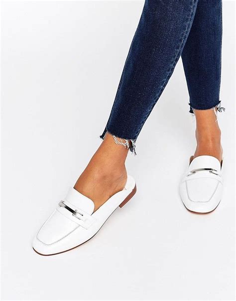 Faith Backless Leather Loafers - ShopStyle Flats | Toms shoes women, Backless loafers, White ...