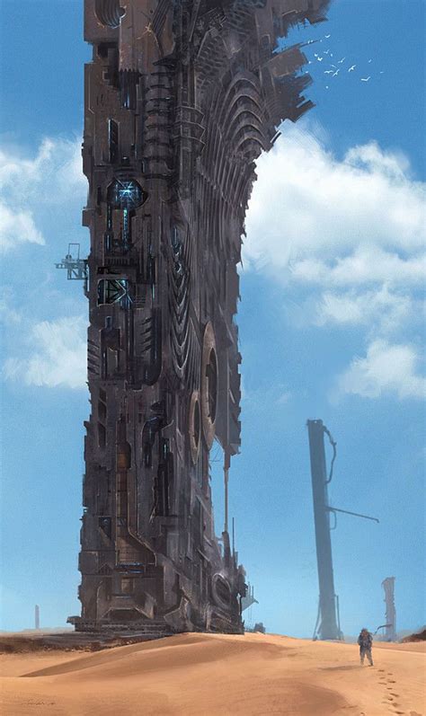 Monolith Building by Julian Kok | Fantasy artwork landscape, Fantasy landscape, Futuristic city