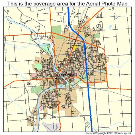 Aerial Photography Map of Janesville, WI Wisconsin