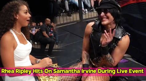 Rhea Ripley Hits On Samantha Irvine During WWE Live Event - YouTube