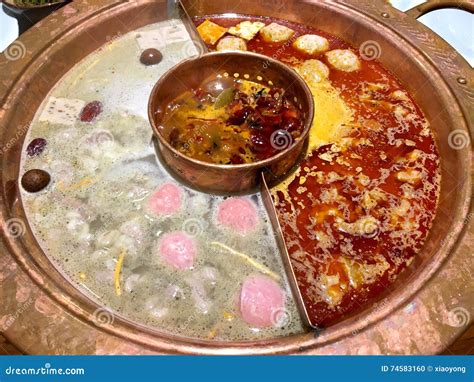 Chongqing hot pot close-up stock photo. Image of chinese - 74583160