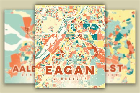 Eagan Minnesota Colorful Map Graphic by Poster Boutique · Creative Fabrica