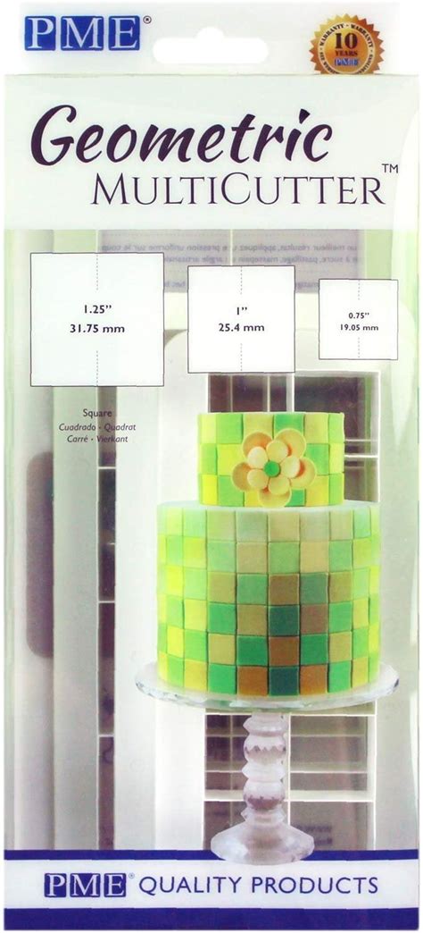 Mity Rain Square Cookie Cutter - Geometric Multicutter-Square Cake Fondant Cutter - 3 Size ...