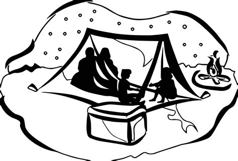 Camping Clipart Black And White | Free download on ClipArtMag