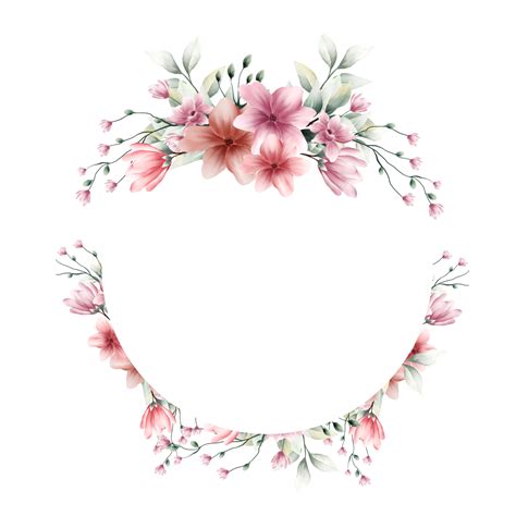 Wreaths of watercolor flowers 11791953 PNG