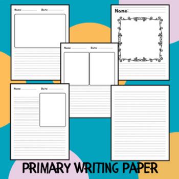 Primary Writing Paper with Picture Box by Professional Teacher's Path