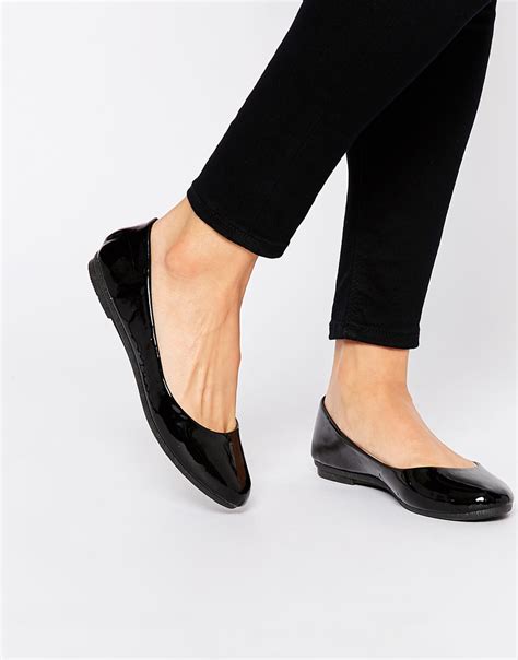 Daisy Street Black Patent Ballet Flat Shoes - Lyst