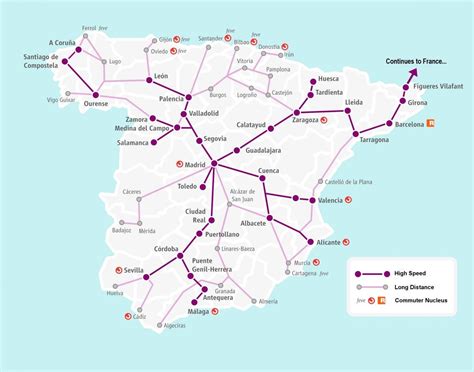 Spain train map renfe - Spain rail map renfe (Southern Europe - Europe)