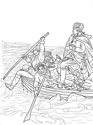 George Washington Crossing the Delaware coloring page | SuperColoring.com