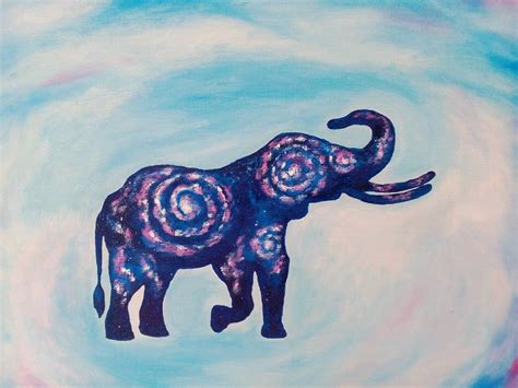 Space Art Elephant Oil Painting on Canvas Elephant Art - Etsy