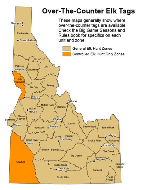 Idaho Elk Zones Map - Candy Corliss