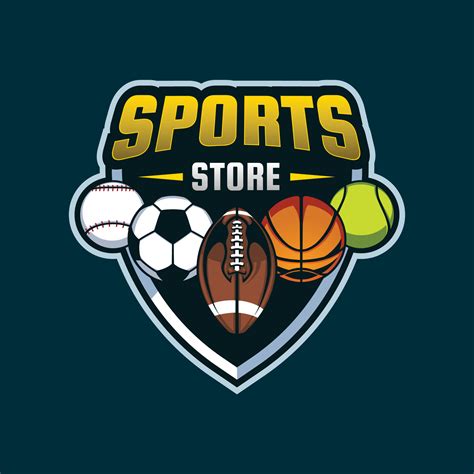 Sports store logo design vector editable template, basketball, baseball ...