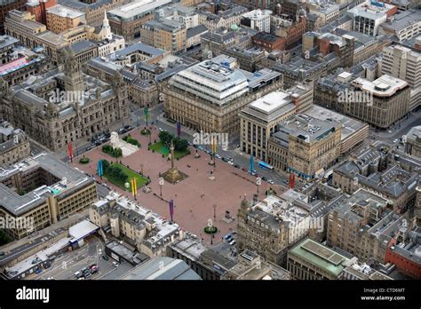 Aerial View of George Square, Glasgow. With the City Chambers Stock Photo - Alamy