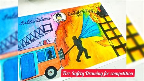 fire safety drawing for competition is being displayed