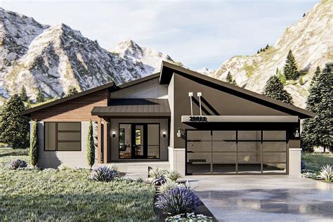 Modern Ranch Home Plan with Dynamic Roofline - 62815DJ | Architectural Designs - House Plans