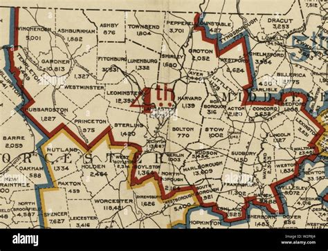 1901 District 4 detail of Massachusetts Congressional Districts map BPL ...