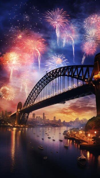 Premium AI Image | sydney harbour bridge fireworks aigenerated image