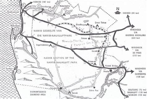 Namib-Naukluft Park Namib section map Namibia - NamibWeb.com