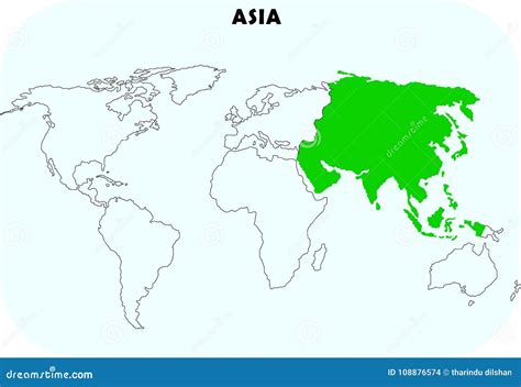 Continent De L'Asie Dans La Carte Du Monde Illustration de Vecteur - Illustration du transport ...