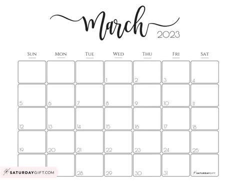 Cute March 2023 Calendar Printable - Get Calendar 2023 Update