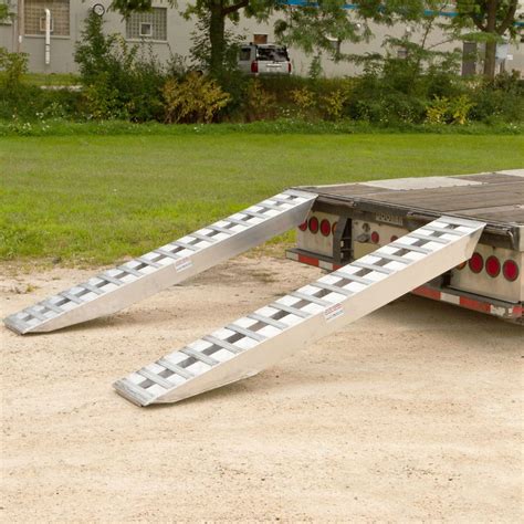 8' L x 16" W Aluminum Ramps, Double Pin-On Ends - 20,000 lb. Weight Cap ...