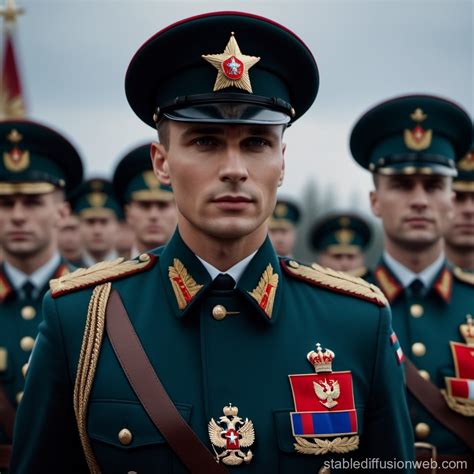 Russian Military: Handsome Men in Modern Uniforms | Stable Diffusion Online