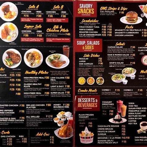 Kenny Rogers Roasters Menu With Updated Prices Philippines 2024 - Menu ...