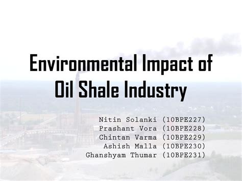 Environmental Impact of Oil Shale Industry | PDF